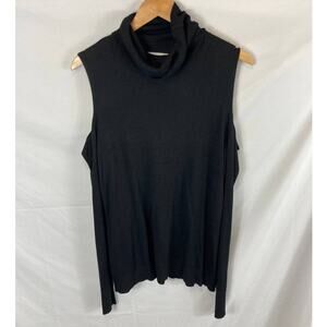 NWT T Tahari Flynn Cold Shoulder Sweater Black Size XL